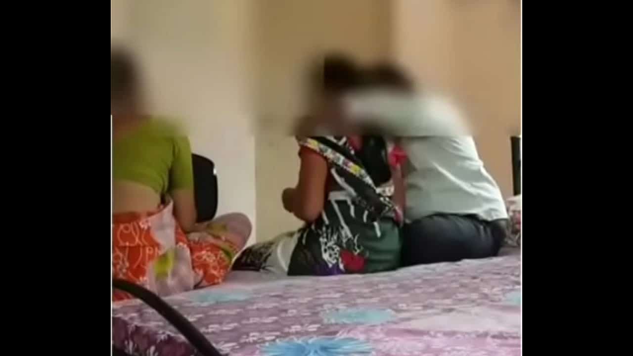 indian threesome sex with two females on bedroom sex