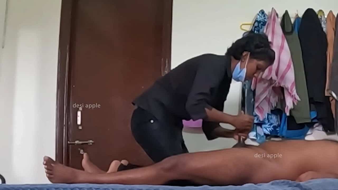 Leaked sex video horny sexy Kerala girl massages her jiju dick and sucks it