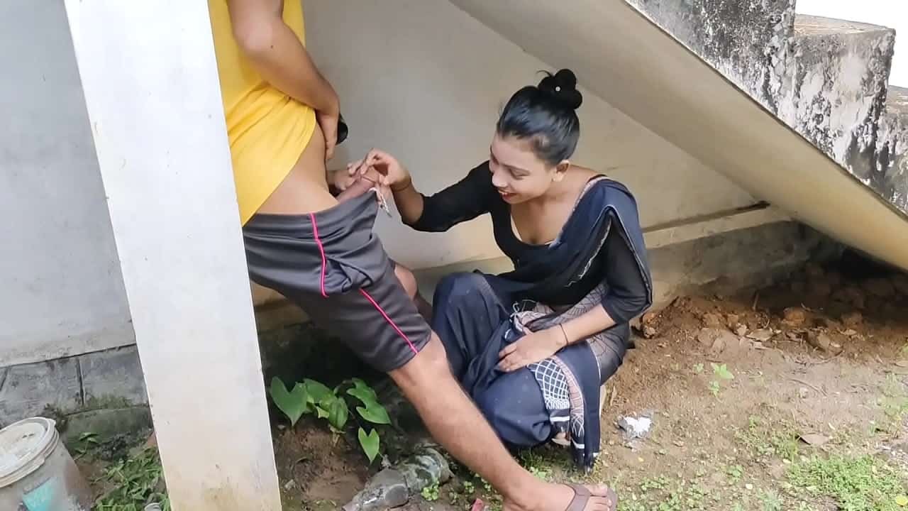 Best Indian Porn outdoor sex Bhabhi suck devar cock and fucked under the stairs